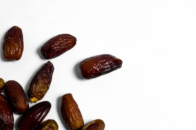 Close up fruits dates on isolated plain background