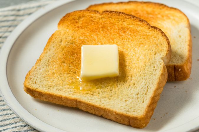 Homemade Toasted Bread Slice with Butter