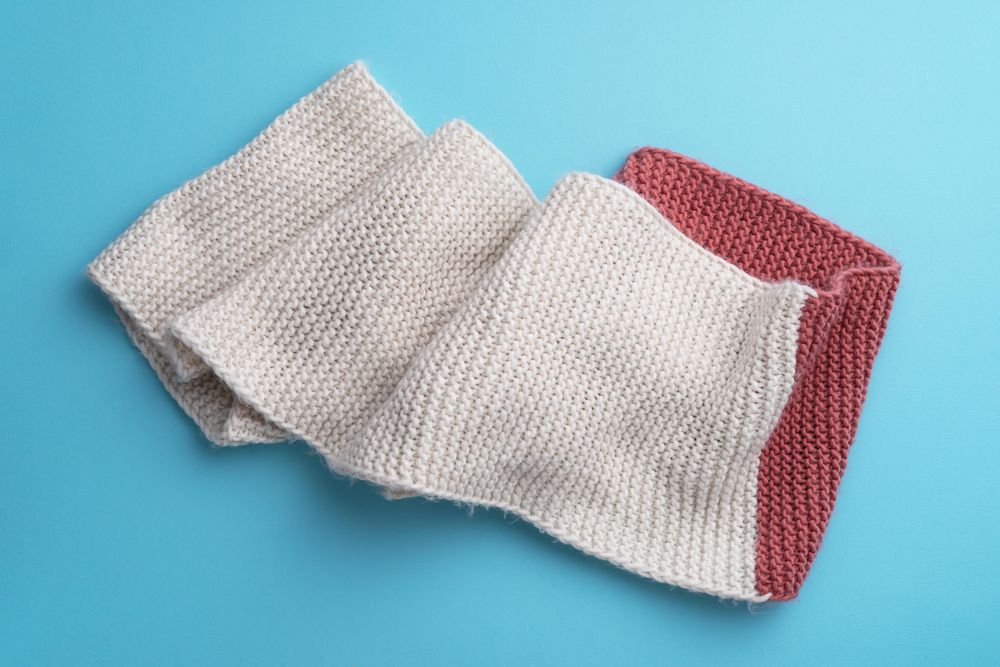 Cream and pink scarf
