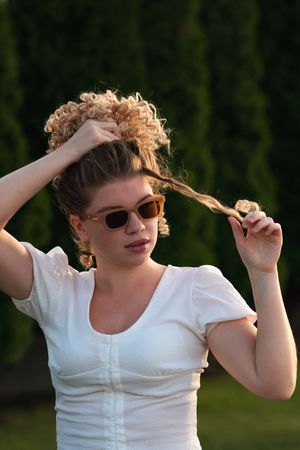 Portrait of woman outdoors