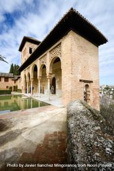 The Partal gardens of Alhambra in Granada on summer's day 0JGYlN