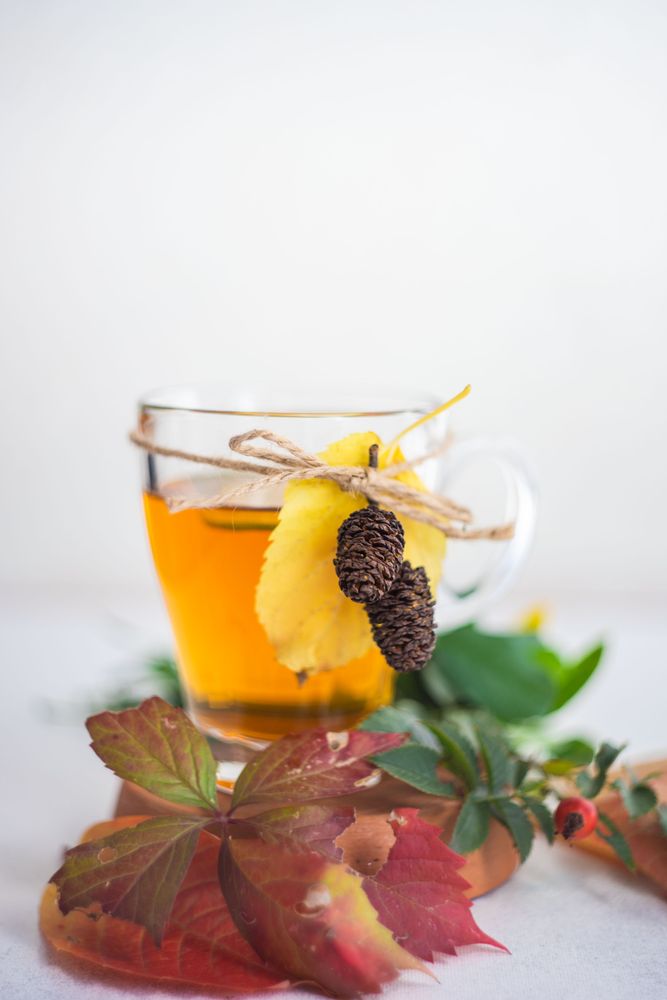 Autumnal tea with lemon