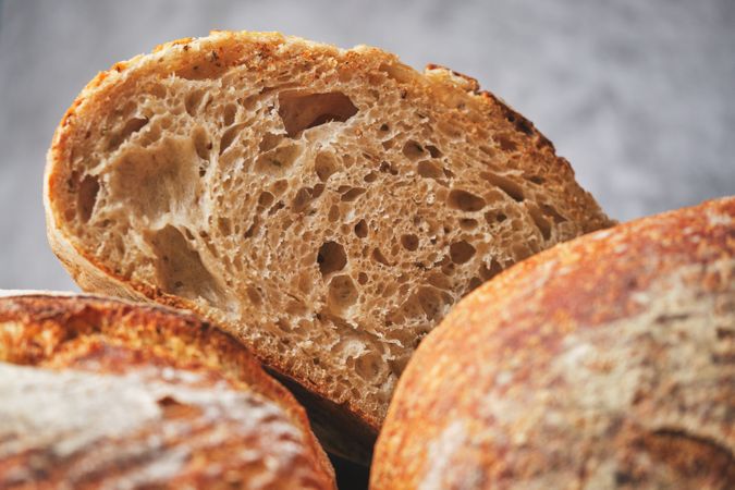 Organic sourdough breads with whole wheat flour