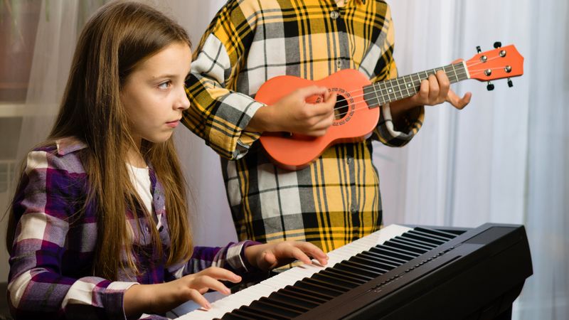 Young Musicians Practicing Together