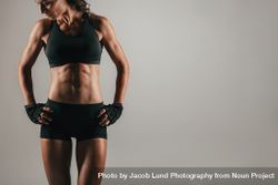 Athletic woman with strong abdominal muscles 47mNoA