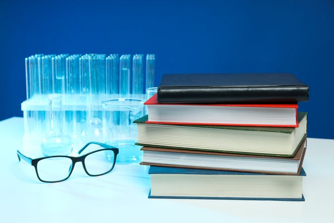 Medical literature concept - composition with different books