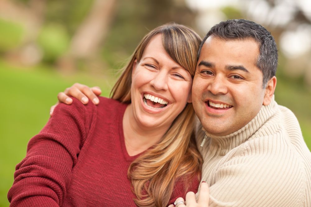 Smiling Couple Portrait in the Park