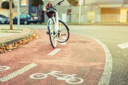 Bicycle parked in bike lane