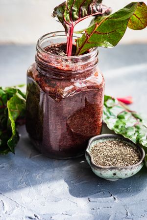 Beet smoothie with chia seeds