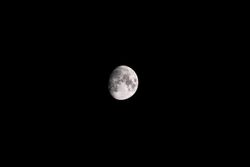 Moon on clear dark sky