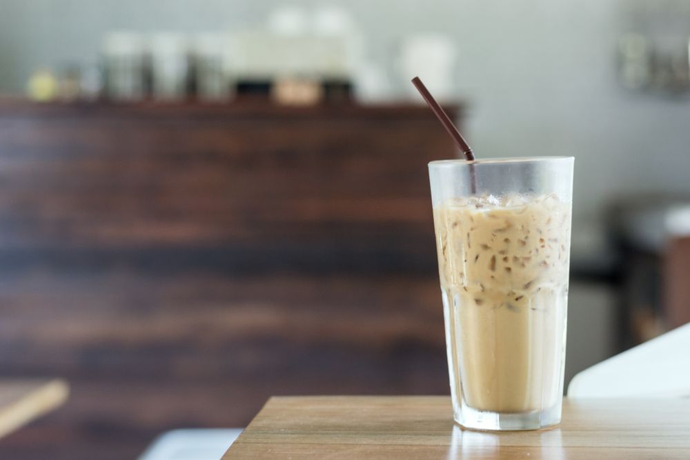 A glass of iced coffee