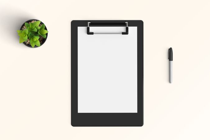 Modern workspace with  copy space on color background