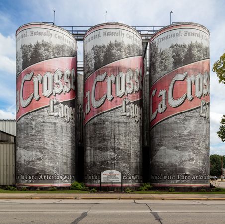 The "World's Largest Six-Pack" in the Mississippi River port of La Crosse, Wisconsin