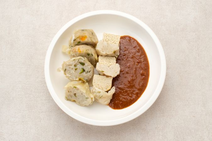 Indonesian traditional street food with peanut sauce.