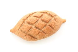 bread isolated on plain background, top view. Bakery products