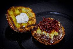 Decadent cheese burger with mayo