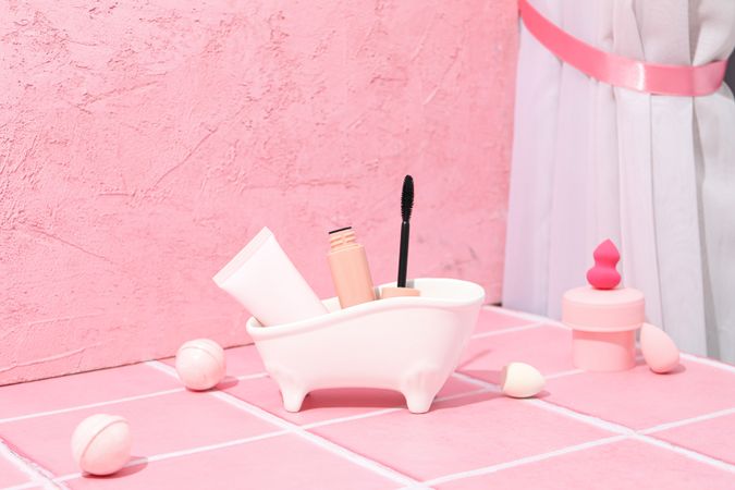 Concept of cosmetic and beauty care accessories