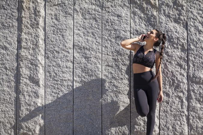 brunette woman running