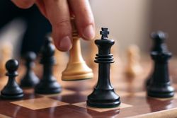 Chess game at home. Checkmate.