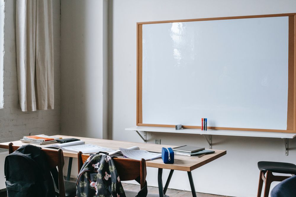 Empty school classroom