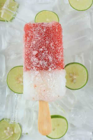 Red Fresh Fruit Popsicle Ice Cold Summer Dessert