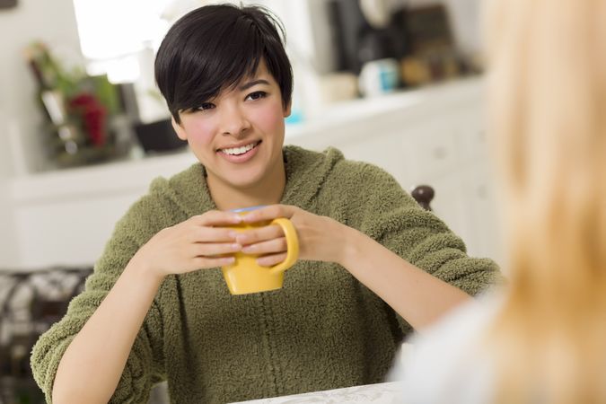 Woman Socializing with Friend