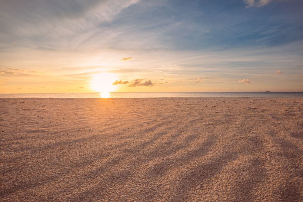 Beautiful beach at sunset