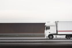 Truck moving on a highway
