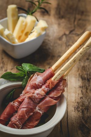 Gressinis with spanish serrano ham