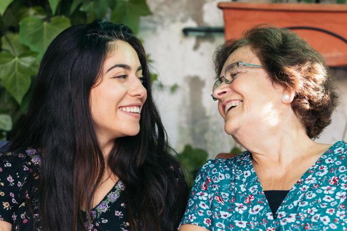Grandmother and granddaughter enjoying each other's company