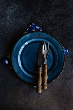Navy rustic table setting