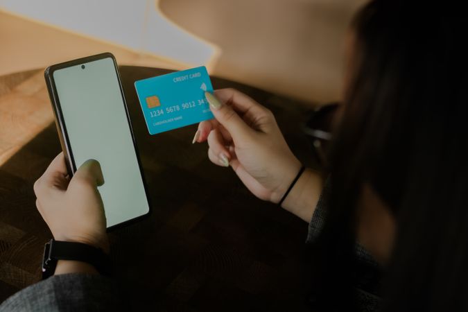 Modern mobile payment with digital platform and credit card acce