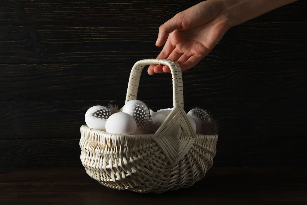 Concept of fresh and natural farm product - eggs