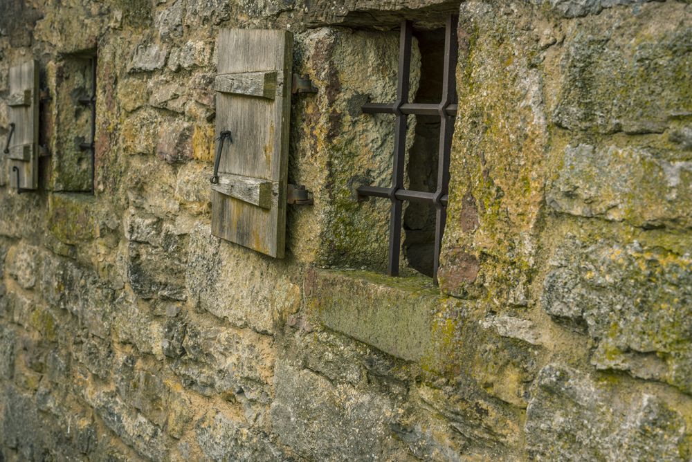 Stone wall with windows