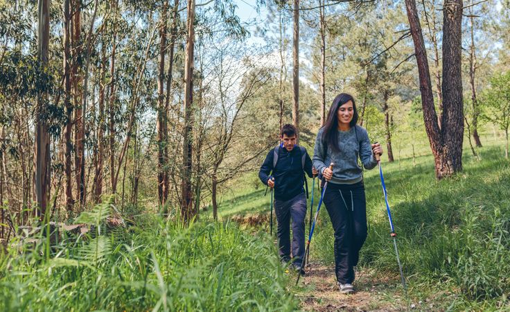 Couple of hikers doing trekking