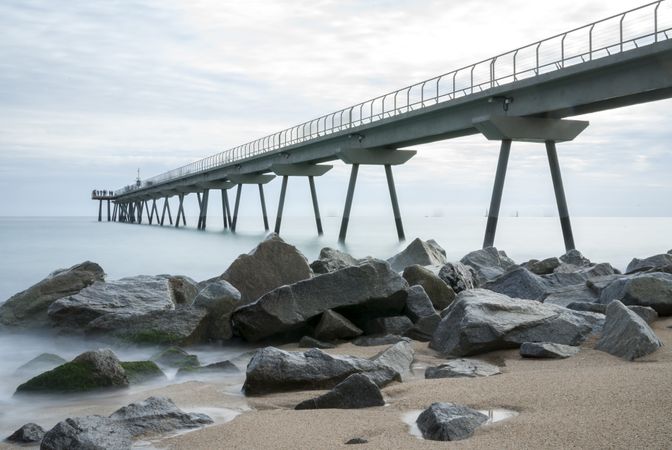 Bridge Oil - Pont del Petroli, Badalona, Spain, a place for walking over the sea