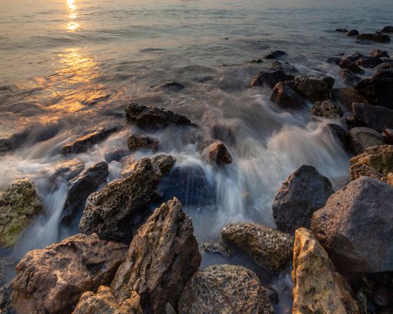 Wave Hits Rocks