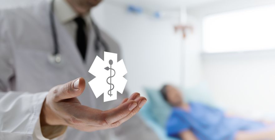 Medical symbol with a snake