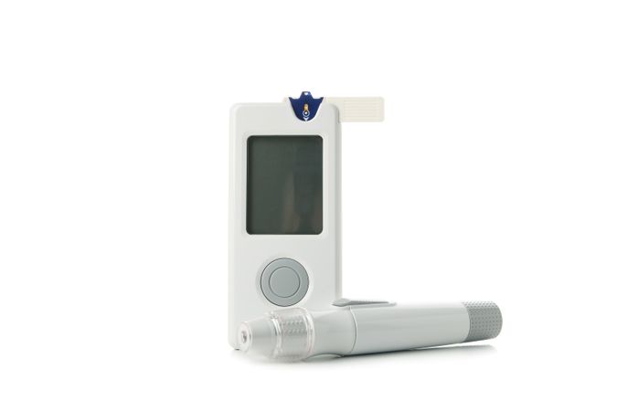 Blood glucose meter isolated on blank background