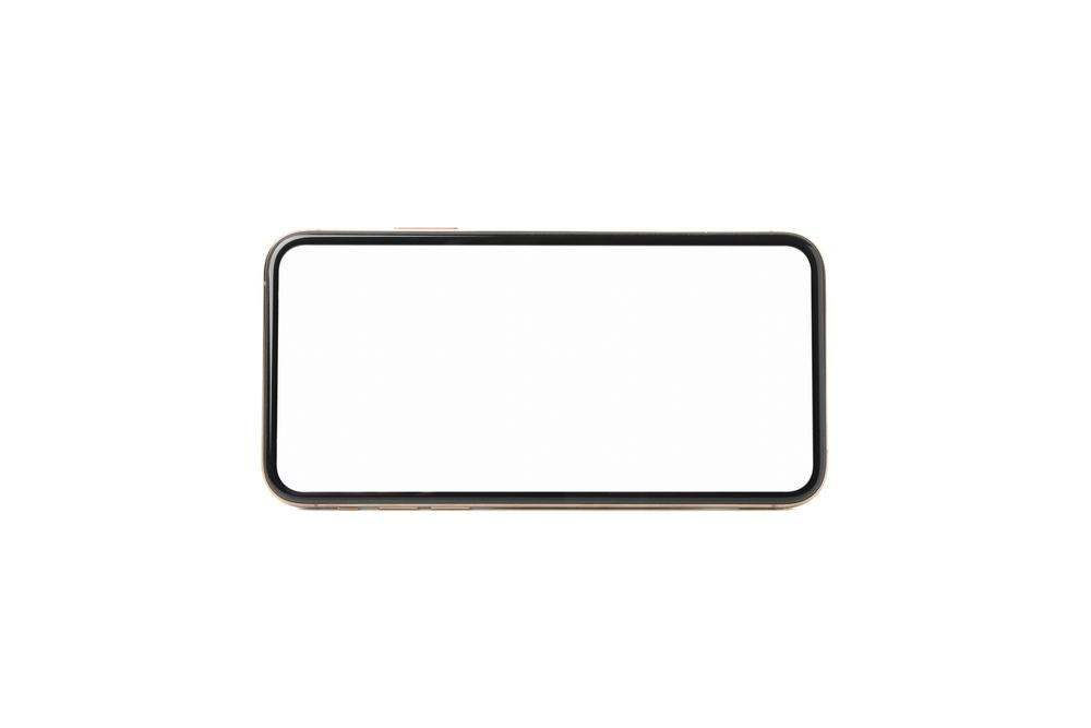 Phone with empty screen isolated on plain background