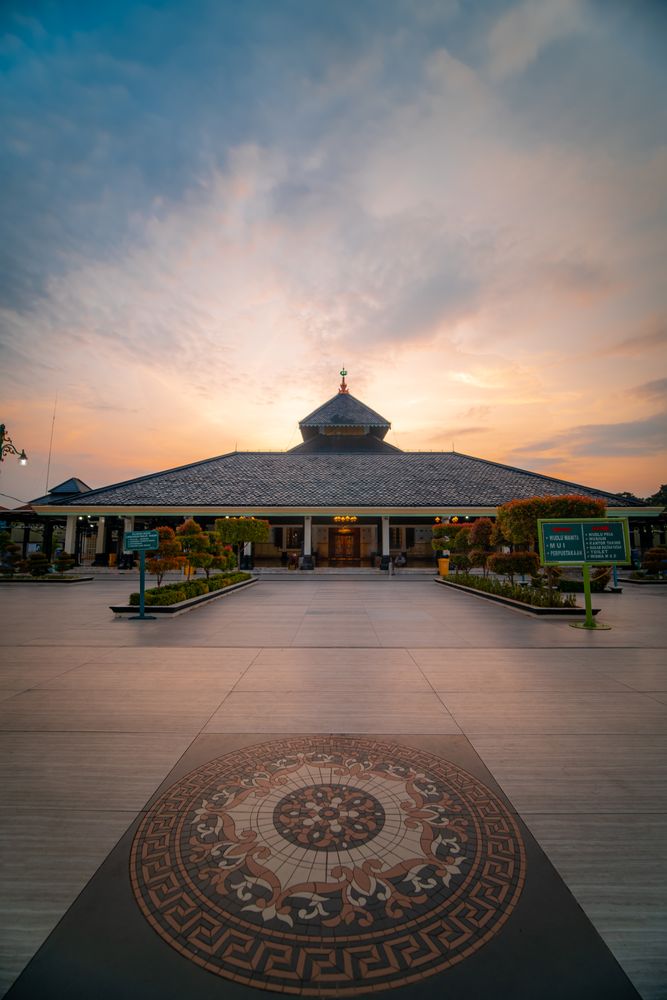 Exterior view of Masjid Agung Demak in Demak, Central Java, Indonesia