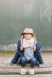 Blonde kid portrait with hat