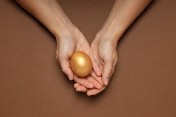 Concept of wealth and retirement - golden eggs