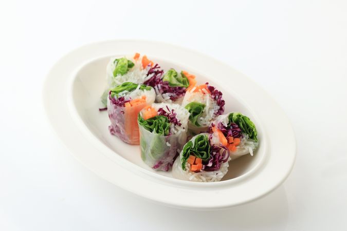 Vietnam Spring Roll on Oval Plate