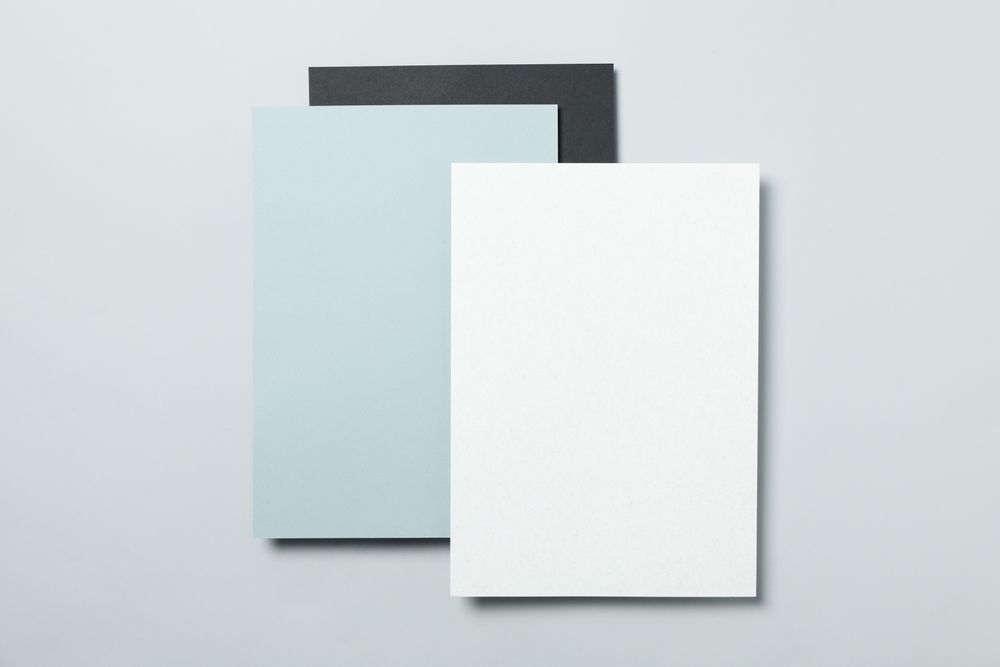 Mockup business brand template on light gray background, space for text