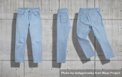 Blue jeans set on concrete 4O3qj4