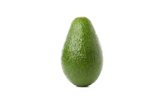 Ripe fresh avocado isolated on plain background