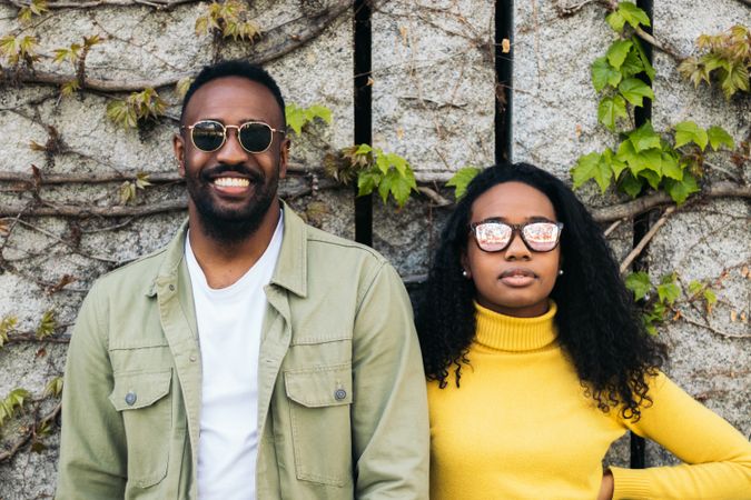 Black couple with sunglasses portrait