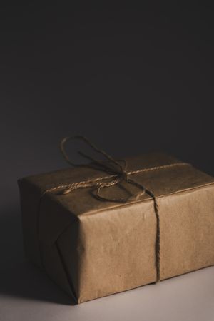 Eco friendly gift box on neutral background