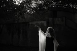 ethereal woman dancing in nature